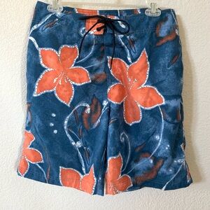 Nautica Swim Trunk Shorts Hawaiian Floral 30